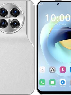 Tecno Camon 30 Pro Unlocked Phone,5G Cell Phone 6GB+128GB Smartphone Android 13, 6800mAh Battery, 6.5" FHD+48MP Camera, Dual SIM Octa-Core Phone GPS/Fingerprint/Face ID (White)