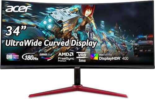 Acer Nitro 34″ UWQHD 3440 x 1440 1500R Curved PC Gaming Monitor